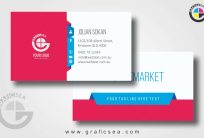 Pink and Blue Stylish Corporate Businees Card CDR File