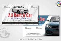 Rent a Car and Driving School 2 Visiting Card Idea CDR Template