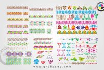 Colorful Flex Decoration Design Frames Pattern CDR Elements