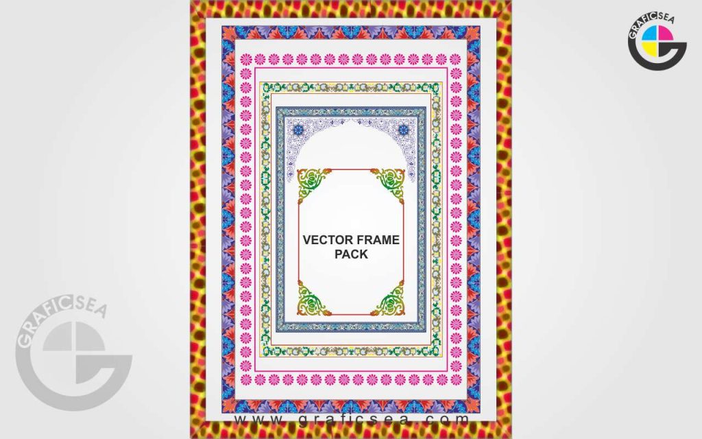 Frame Pattern Idea Colorful Flyer Decoration Design Frames Pattern CDR Elements Free ...