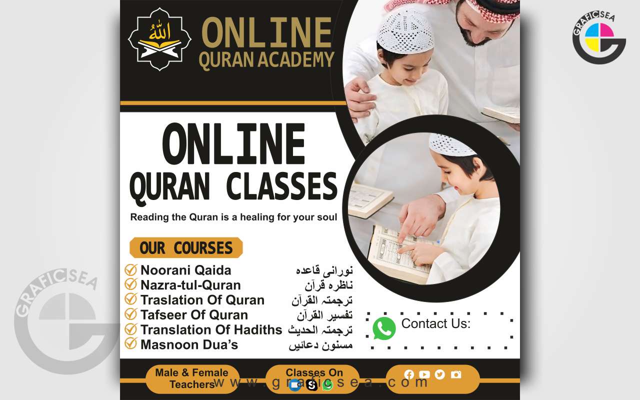 Quran Online Academy Social Media Post CDR Design