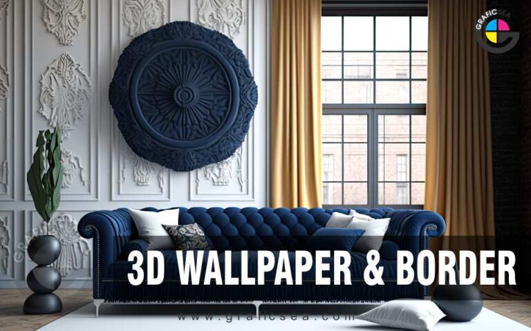 Ceiling Bricks Blue Soft Room Wall Decor 3D Image