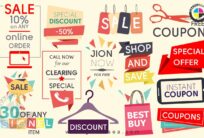 Special Sale Discount Coupen Free Tags Labels CDR Vector Pack