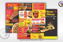 Cheesy Pizza Burger Fast Food Point Menu Card CDR Template
