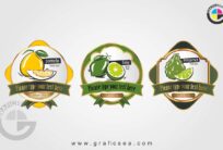Pomelo Lime Bergamot Fresh Fruits Labels CDR Vector