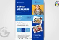 School Admission Open Creative Flyer Poster CDR Vector