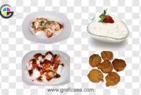 Spicy Dahi Phulki Curd with Chatni Plate PNG Images