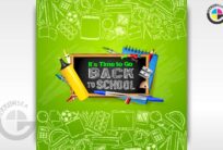 Students Back to School Green Modern Post CDR Vector File