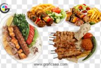 Tikka Boti Seekh Kabab Salad Roti Food Platter PNG Images