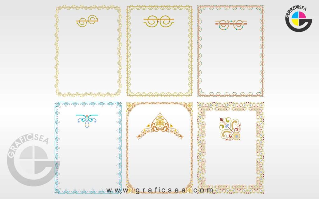 6 Luxury Mandala Natural Floral Bail Pattern Frame CDR Design | Graficsea