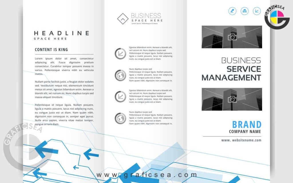Modern Trifold Business Management Service CDR Vector | Graficsea