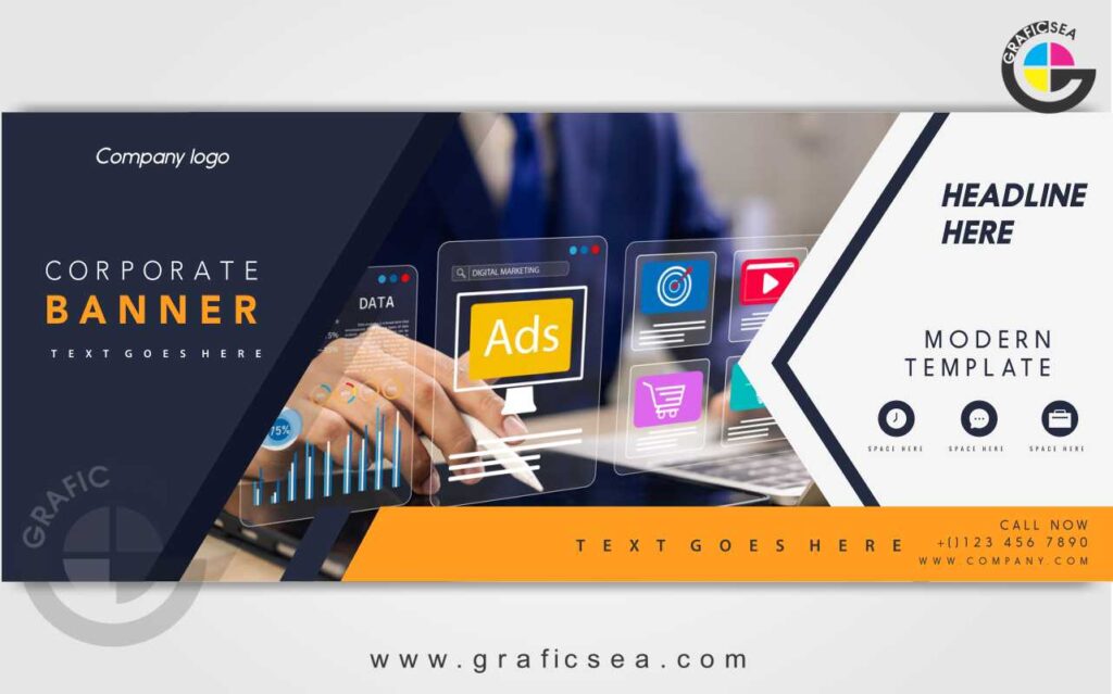 Modern Corporate Business Banner Cover CDR Template | Graficsea