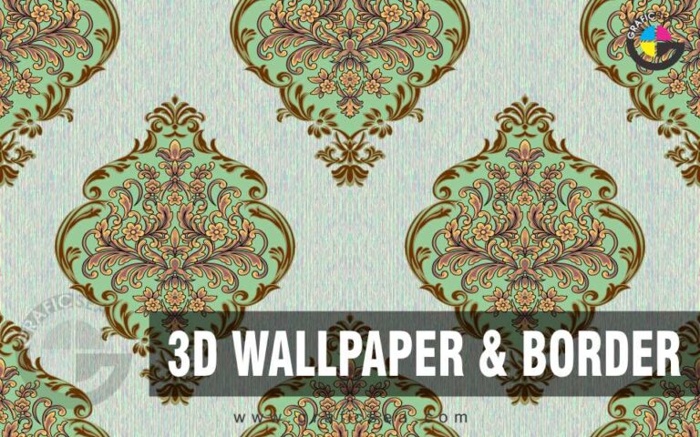 2 Vintage Abstract Floral Paling Vertical Stripe Pattern Line 3D Image-